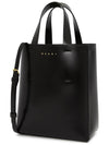 Museo Leather Logo Mini Tote Bag Black - MARNI - BALAAN 4