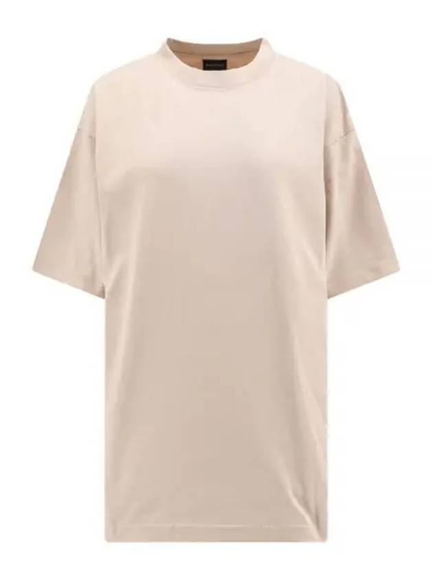 Logo Print Short Sleeve T-Shirt Beige - BALENCIAGA - BALAAN 2