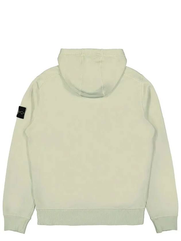 Logo Patch Cotton Fleece Hoodie Musk Green - STONE ISLAND - BALAAN 3