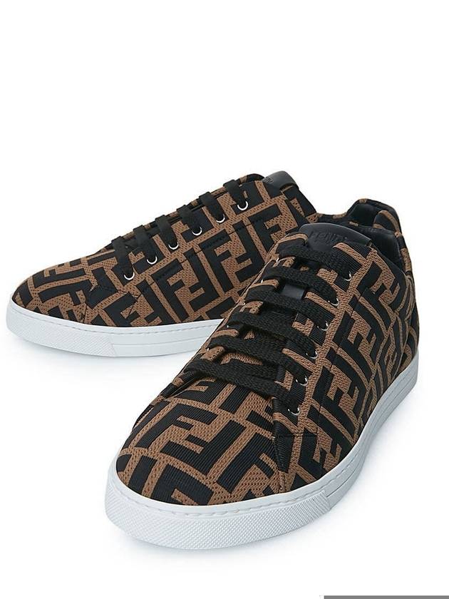 Tech Fabric Low Top Sneakers Brown - FENDI - BALAAN 2