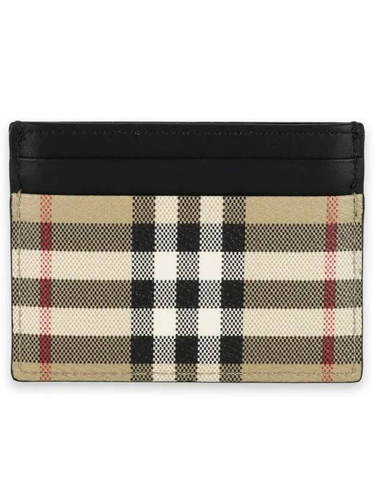 Men's Check Vintage Card Wallet Beige A7026 - BURBERRY - BALAAN 2