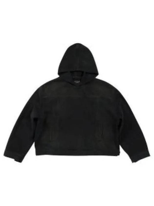 Matte Effect Denim Hooded Jacket Black - BALENCIAGA - BALAAN 2