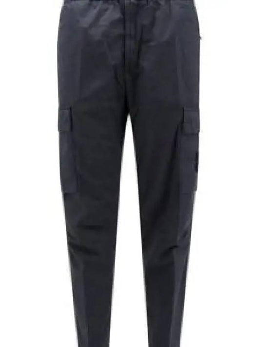 Stretch Cotton Tela Paracadute Cargo Straight Pants Navy Blue - STONE ISLAND - BALAAN 2