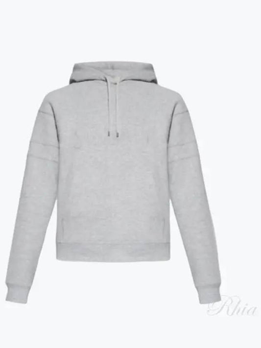 Logo Kangaroo Pocket Fleece Hoodie Grey - SAINT LAURENT - BALAAN 2