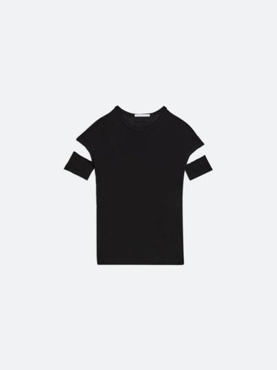 Slash Shrunken Short Sleeve T-Shirt Black - HELMUT LANG - BALAAN 2