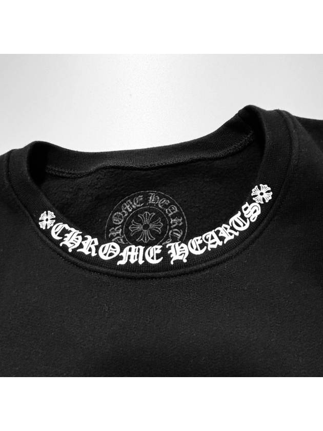 Neck Logo Crew Sweatshirt Men Women Black 270739 - CHROME HEARTS - BALAAN 3