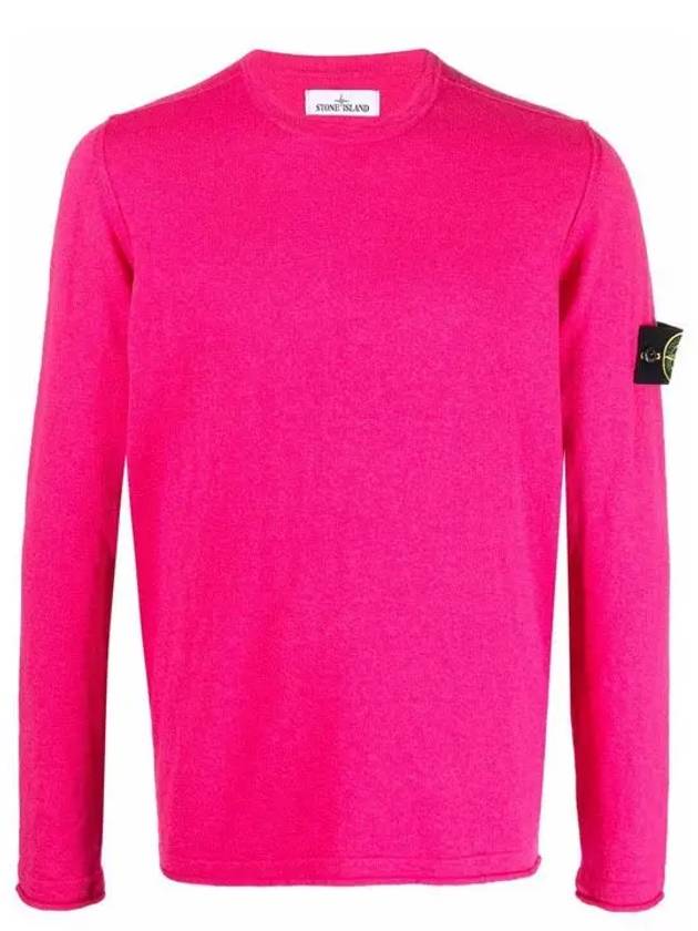 Wappen Patch Crew Neck Knit Top Cyclamen - STONE ISLAND - BALAAN 2