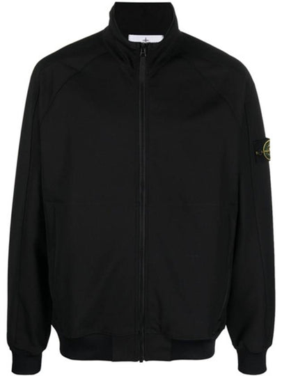 Stretch Technical Fleece Nylon Bomber Jacket Black - STONE ISLAND - BALAAN 2