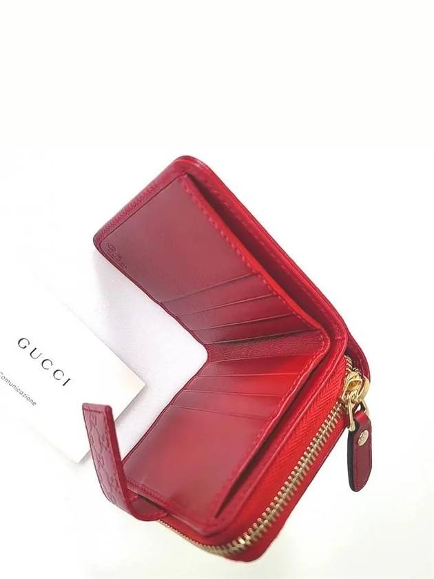 GG Micro Ssima Zipper Half Wallet Red - GUCCI - BALAAN 7