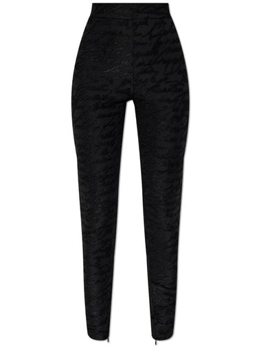 Balmain Leggings With Monogram, Women's, Black - BALMAIN - BALAAN 1