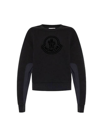 Women's Logo Sweatshirt Black - MONCLER - BALAAN 1