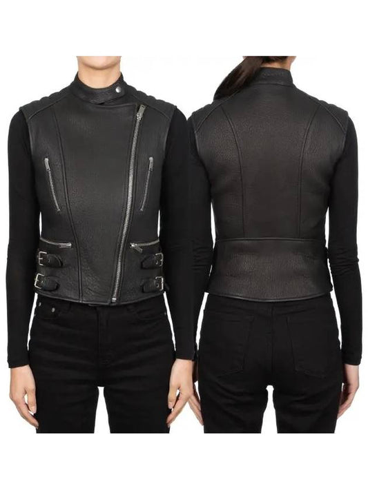 Women's Biker Leather Vest - CELINE - BALAAN 1