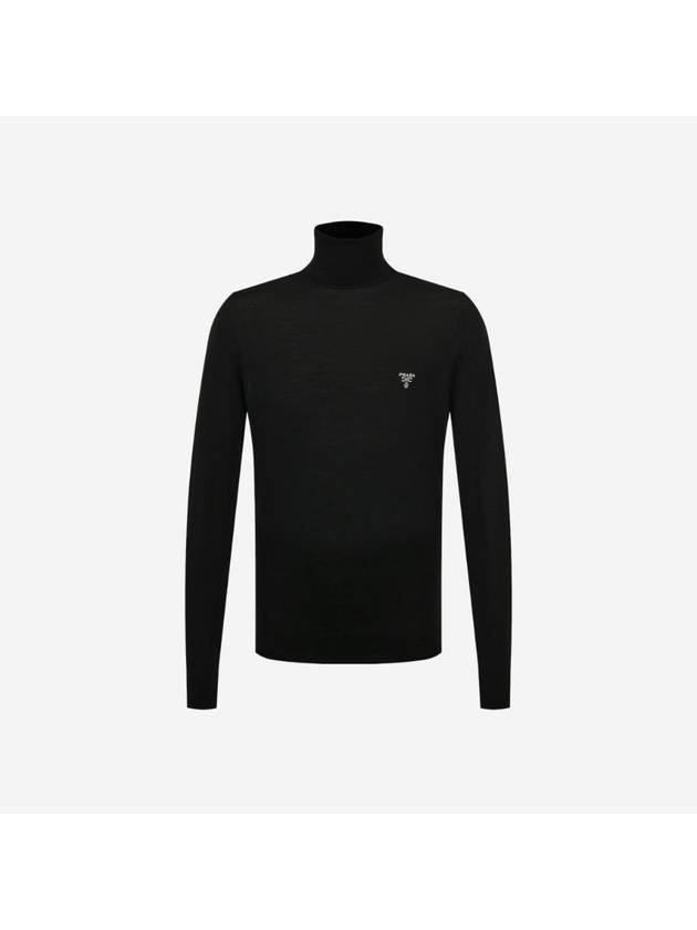 Superfine Wool Turtleneck Sweater Black - PRADA - BALAAN 1