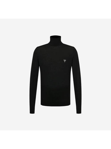 Superfine Wool Turtleneck Sweater Black - PRADA - BALAAN 1