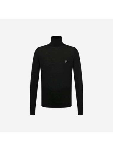 Superfine Wool Turtleneck Sweater Black - PRADA - BALAAN 1