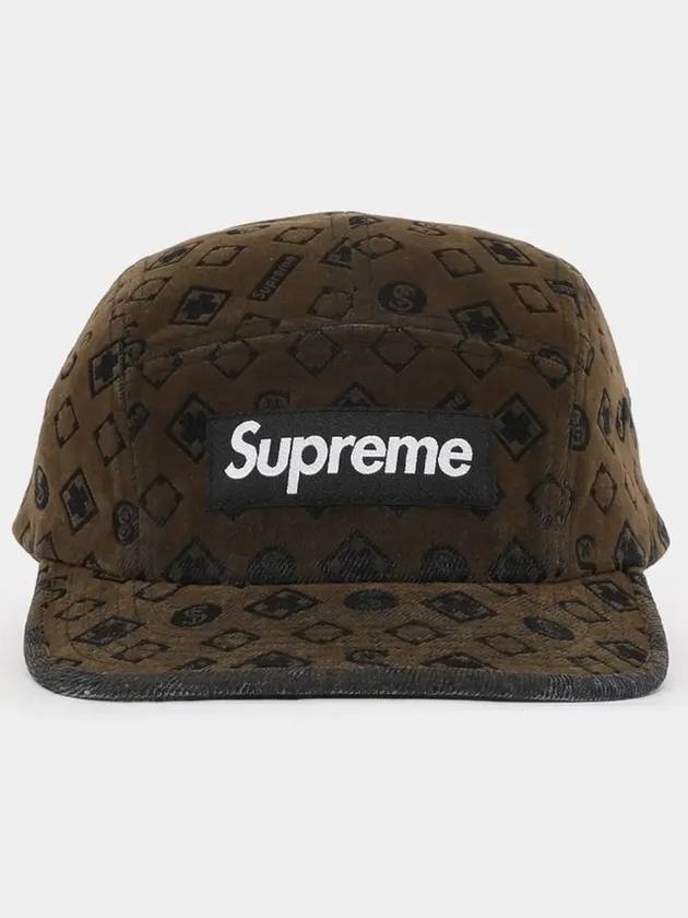 patch logo flock denim camp cap FW24H94 BLACK - SUPREME - BALAAN 3