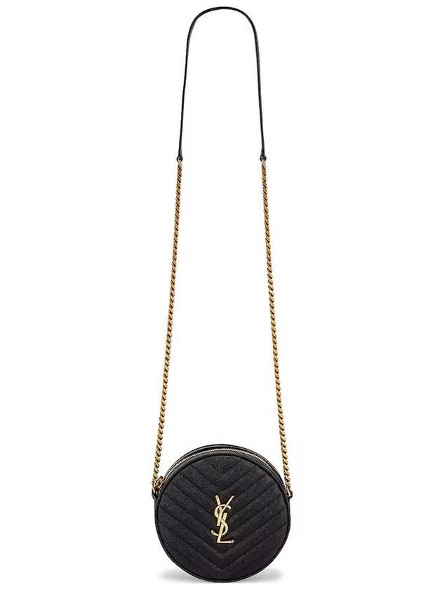 Monogram Round Tambourine Bag Black 610436 - SAINT LAURENT - BALAAN 5