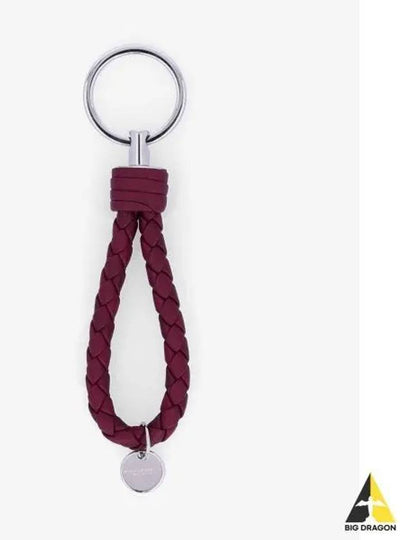 Intrecciato Leather Key Holder Burgundy - BOTTEGA VENETA - BALAAN 2