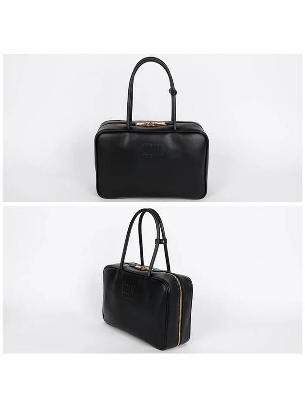 Leather Beau Tote Bag Black - MIU MIU - BALAAN 3