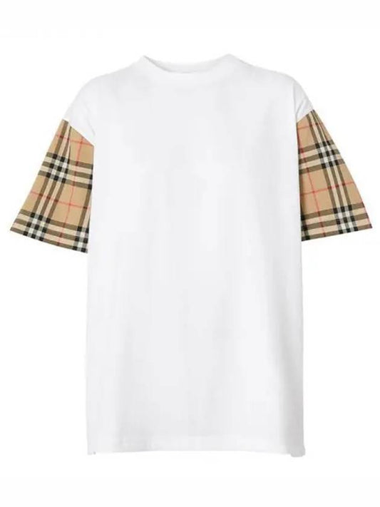 Vintage Check Sleeve Short Sleeve T-Shirt White - BURBERRY - BALAAN 2