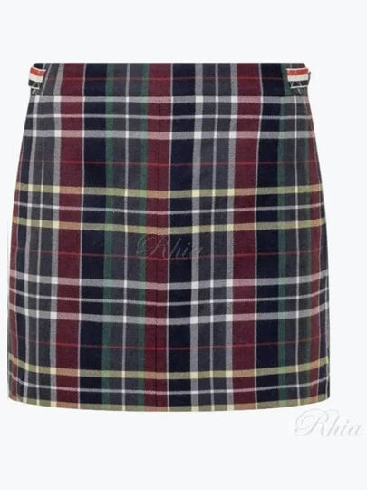 Hunting Tartan A-Line Skirt Blue - THOM BROWNE - BALAAN 2