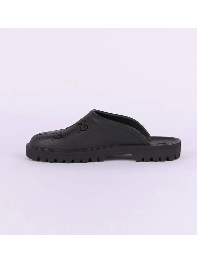 GG Rubber Slip-On Sandals Black - GUCCI - BALAAN 4