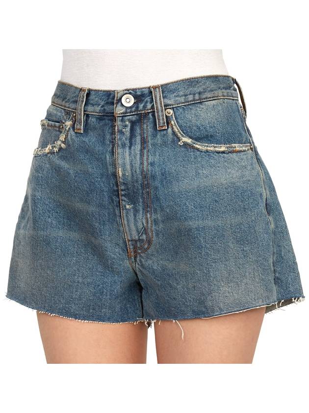 Low Cut Hem Denim Cotton Shorts Blue - MAISON MARGIELA - BALAAN 9