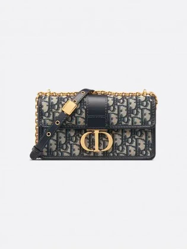 30 Montaigne East West Oblique Jacquard Chain Shoulder Bag Blue - DIOR - BALAAN 2