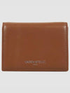 Tri-Fold Leather Half Wallet Brown - MAISON KITSUNE - BALAAN 2