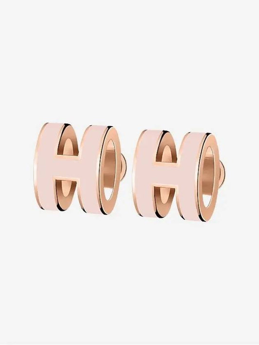 Mini Pop-Ache H Rose Gold Earrings Pink - HERMES - BALAAN 1