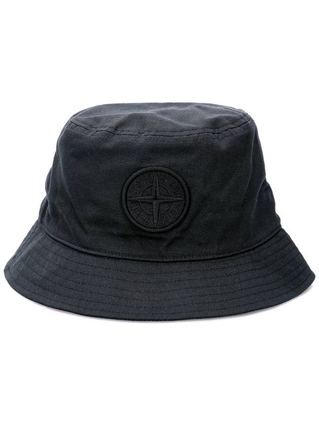 Logo Patch Bucket Hat Navy - STONE ISLAND - BALAAN 2