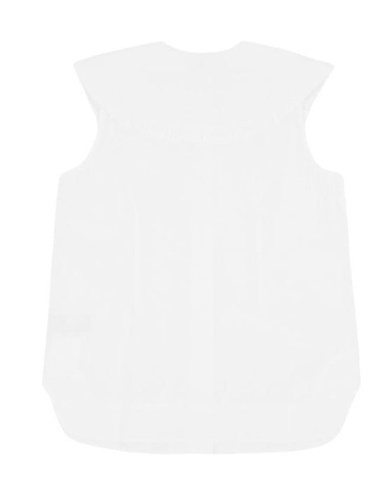 Women's Poplin Button Up Wide Collar Sleeveless Top F4715 151 - GANNI - BALAAN 2