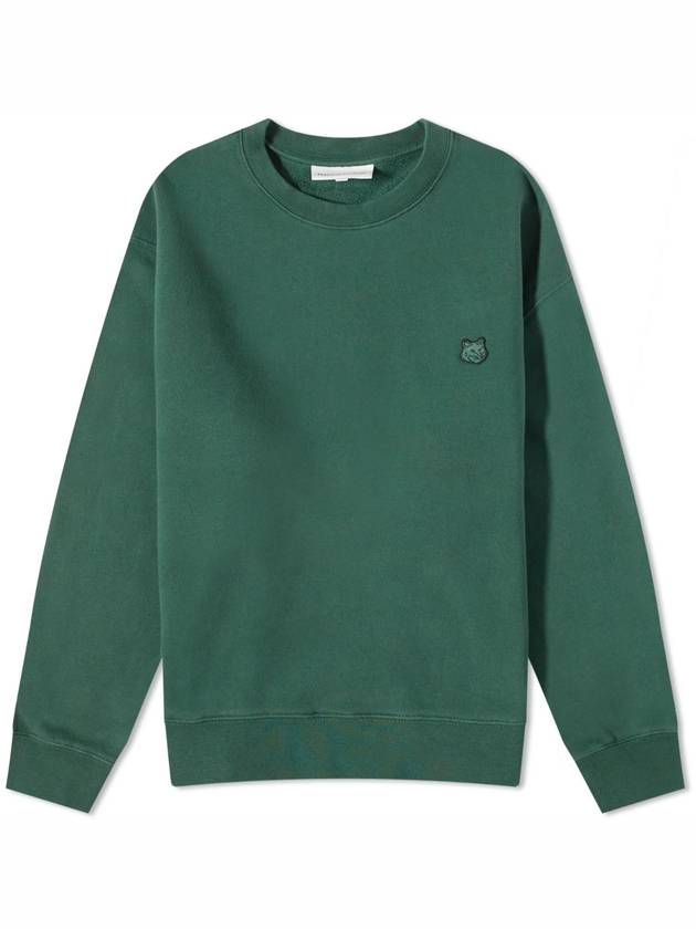 Tonal Fox Head Patch Sweatshirt Green - MAISON KITSUNE - BALAAN 1