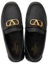 Gold V Logo Loafers Black - VALENTINO - BALAAN 3