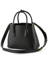 Double Saffiano Leather Mini Bag Black - PRADA - BALAAN 4