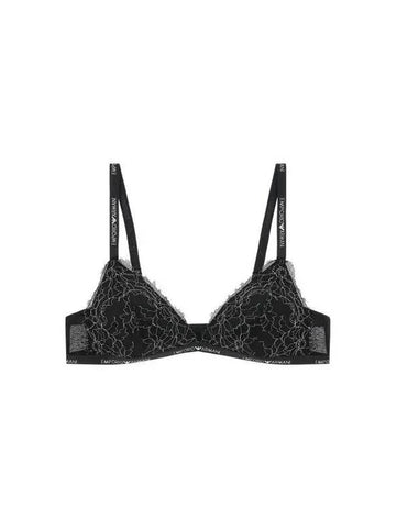 UNDERWEAR Women's Metal Flower Pattern Triangle Bra Black 271891 - EMPORIO ARMANI - BALAAN 1