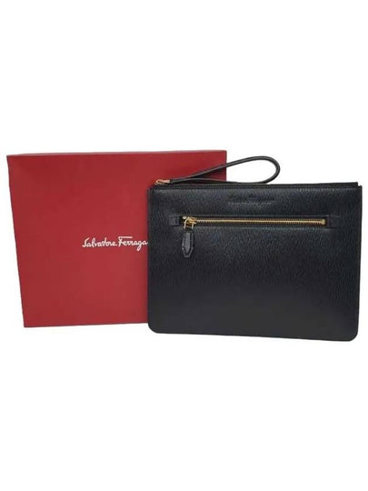 Revival Leather Clutch Bag Black - SALVATORE FERRAGAMO - BALAAN 2