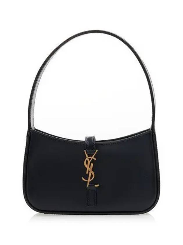 LE 5A 7 Small Smooth Leather Hobo Shoulder Bag Black - SAINT LAURENT - BALAAN 2