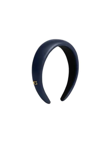 Logo Leather Headband Blue - COACH - BALAAN 1