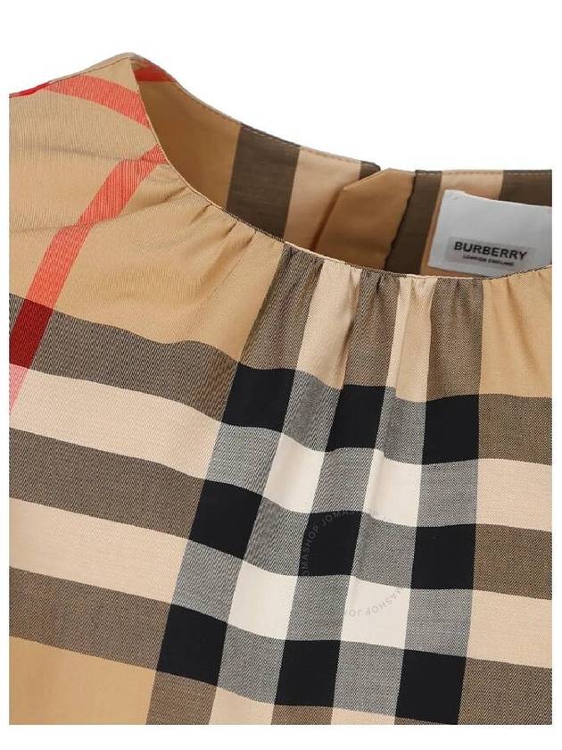 Burberry Girls Archive Beige Check Long Sleeve Cotton Dress Size 10Y - BURBERRY - BALAAN 3