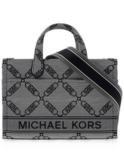 Gigi Small Empire Logo Jacquard Messenger Tote Bag Grey - MICHAEL KORS - BALAAN 2