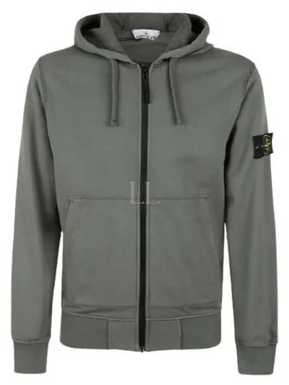 Logo Patch Cotton Fleece Hoodie Green - STONE ISLAND - BALAAN 2