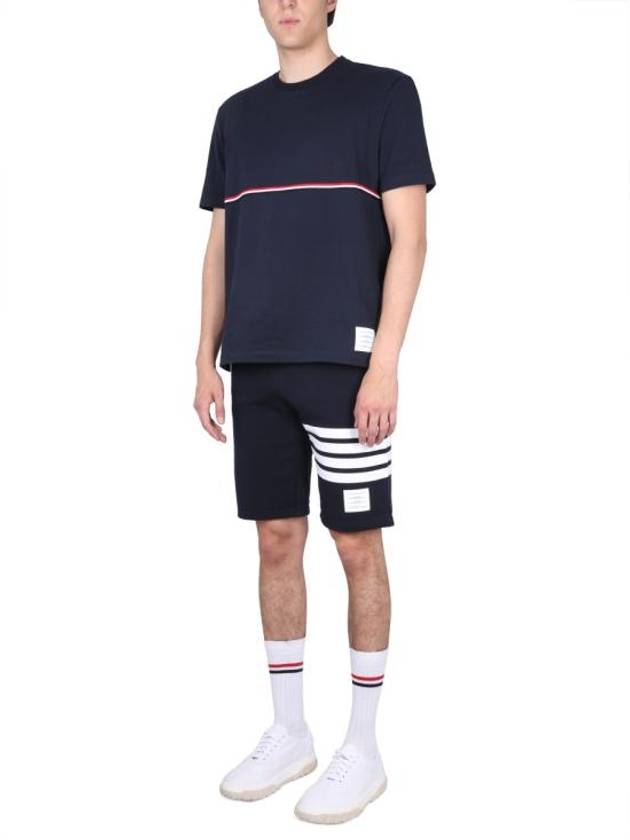 Cotton Loopback Knit Engineered 4-Bar Sweatshorts Navy - THOM BROWNE - BALAAN 3