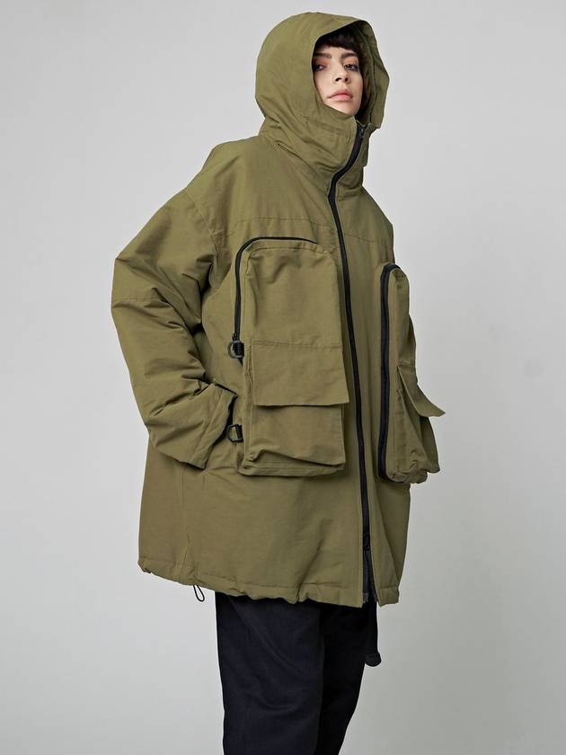 Add Cargo Pack Jumper Hooded Jacket Beige - ATHPLATFORM - BALAAN 3