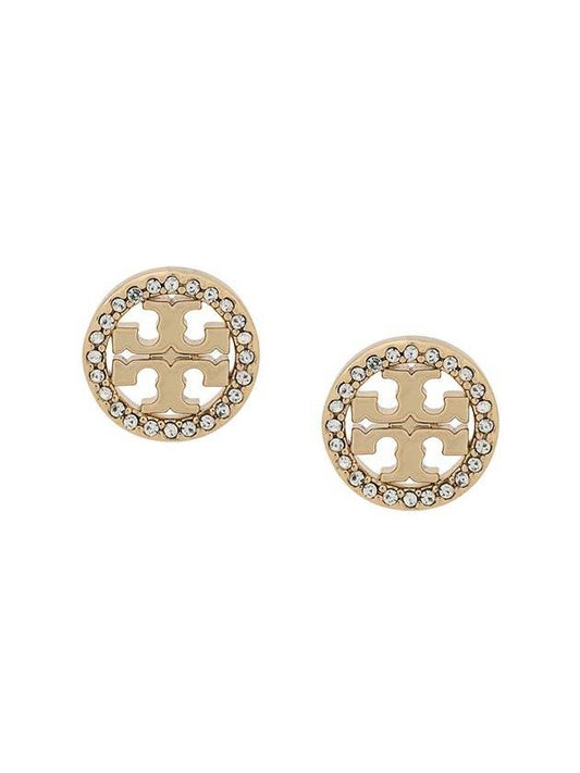 Miller Crystal Stud Earrings Gold - TORY BURCH - BALAAN.