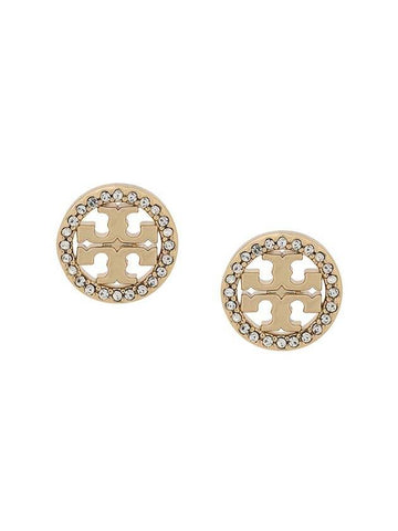 Miller Crystal Stud Earrings Gold - TORY BURCH - BALAAN 1