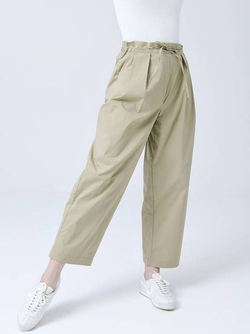 Light Cotton Nylon Span Pintuck Banding Wide Soft Beige Pants DO3242PT004 2 - DOYOUKNOWMC GOLF WEAR - BALAAN 1