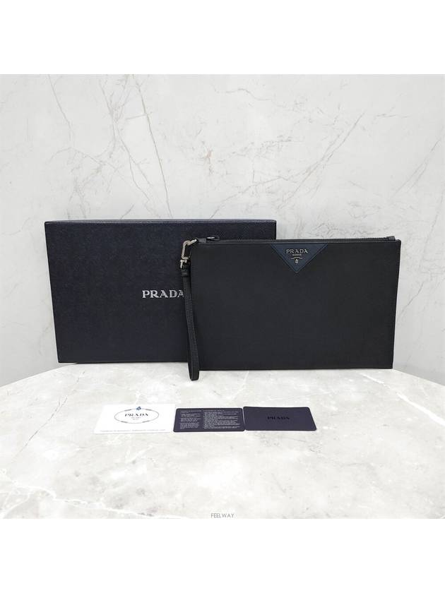 Lux You Metal logo Saffiano strap clutch bag 2NH05V - PRADA - BALAAN 7