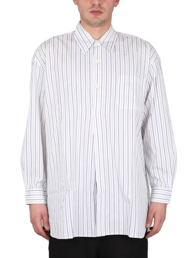 Popover Stripe Long Sleeve Shirt White - OUR LEGACY - BALAAN 2