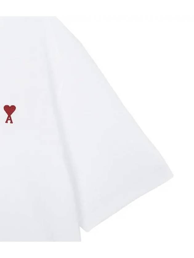 Small Heart Logo Boxy Fit Short Sleeve T-Shirt White - AMI - BALAAN 6